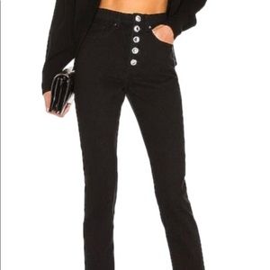 WeWoreWhat The Danielle Crystal Button Fly Jeans Black Size 29 NWT